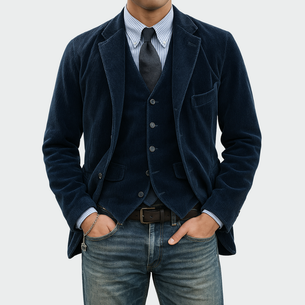 Tommy™ | 2-Piece Set: Velvet Blazer and Waistcoat