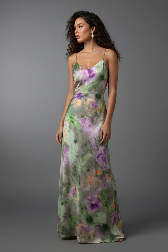 Anisten — Abito Lungo Tie-Dye con Foulard Removibile