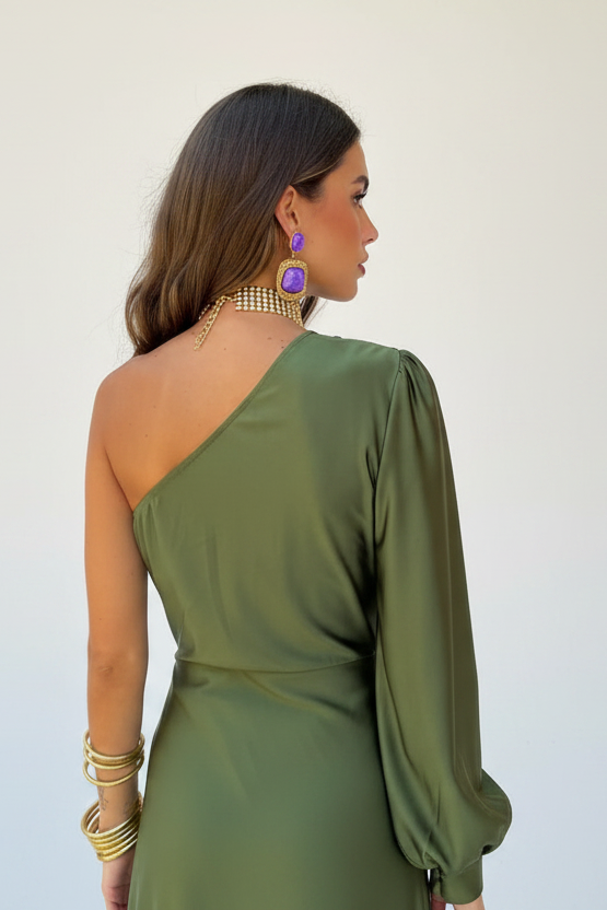 Alaysia — Abito Lungo Elegante Monospalla